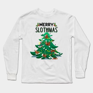 Merry Slothmas Ugly Christmas Sweatshirt Long Sleeve T-Shirt